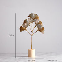 Modern Plant Model Home Decoration Accessories Metal Leaf-shaped Desktop Decor Bedroom Living Room Porch Office Desk Decorative