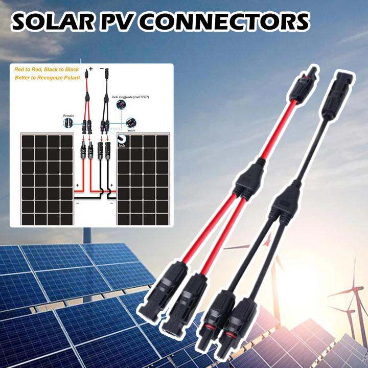 Y-Type MC4 Connector Solar Photovoltaic Panel Parallel 2-to-1 Adapter ...