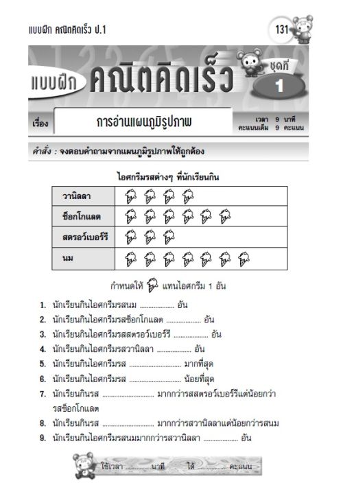 หนังสือแบบฝึกคณิตคิดเร็ว-ป-1-ฉบับปรับปรุงใหม่