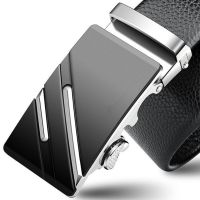 Men Belts Metal Automatic Buckle Brand High Quality Leather Belts for Men Famous Brand Luxury Work Business Strap Belts