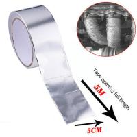 5mx5cm Fiberglass Heat Reflective Tape Silver High Insulation Thermal Temperature Exhaust Tape Band And Sound Heat Wrap Shi E0L0 Adhesives Tape