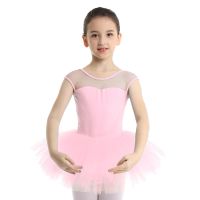 Ballet Dance Dress For 4-12Y Girls Sleeveless Chiffon Gymnastics Leotards Skirts Kids Ballerina Tutu Dress Performance Costumes  by Hs2023