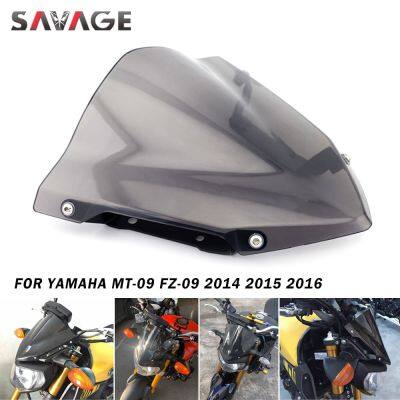 กระจกบังลม MT-09สำหรับยามาฮ่า FZ-09 2014 2015 2016พร้อมอุปกรณ์ตกแต่งรถจักรยานยนต์ MT09แผ่นเบนทางลม FZ09 MT