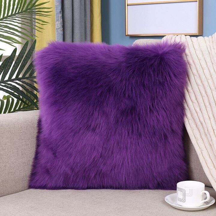 sales-nordic-ins-style-home-square-pillow-plush-net-red-pink-fur-imitation-wool-girl-sofa-cushion