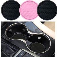 Car Coasters PVC Water Cup Anti Slip Mat Car Interior Universal Car Odorless Coasters Door Slot Anti Slip Mat Cups  Mugs Saucers