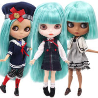 ตุ๊กตา Blyth เป็นน้ำแข็ง DBS สีเขียว BL4268ผมตรงบอดี้ข้อต่อ16 Bjd Anim สาว Ob24 Azone S