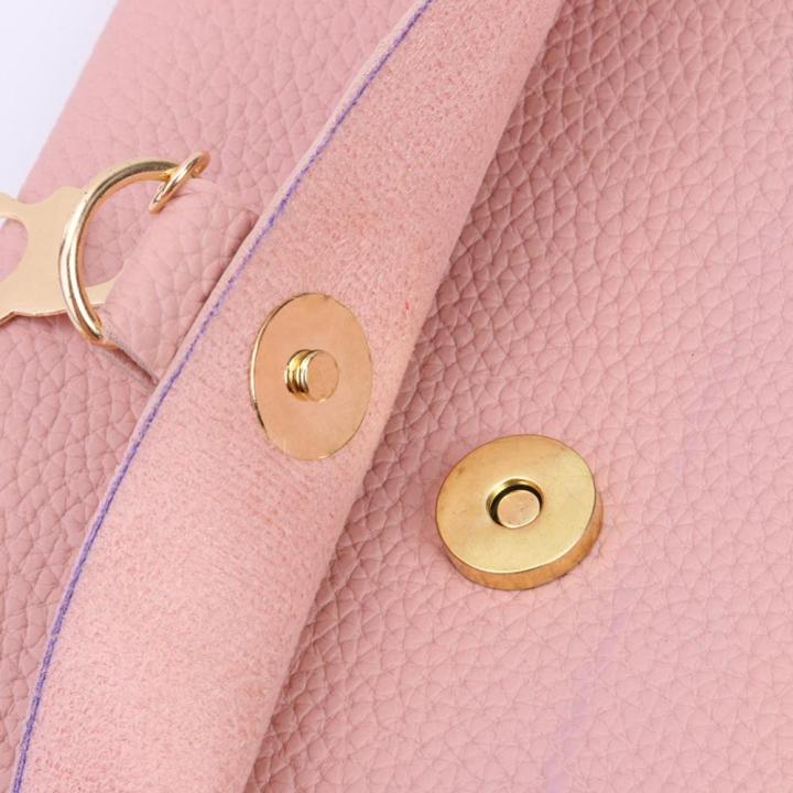 พวงกุญแจรูปกวางสีบริสุทธิ์เรียบง่ายกระเป๋าถือสะพายไหล่ผู้หญิงกระเป๋าสะพายข้าง-สีชมพู