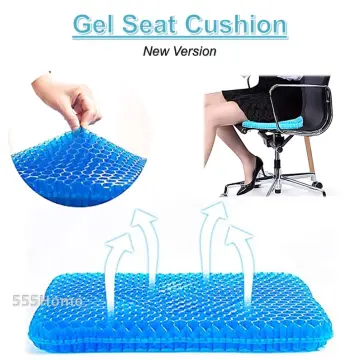 Gel Chair Cushion, Egg crate cushion, Backing Honeycomb chair cusion,  portable Non-Slip Cover Breathable Honeycomb Pain Relief Sciatica Cushion