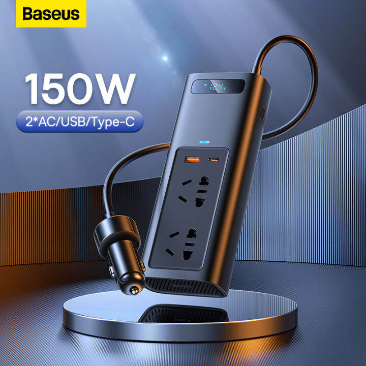 Ac To Dc Car Power Adapter Philippines Baseus 150W Car Inverter DC 12V to AC 220V 110V Auto Power Inversor USB