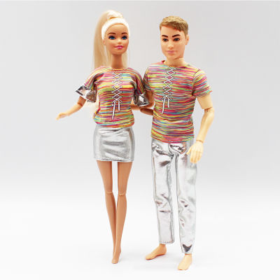 30cm Couple Doll Girlfriend & Boyfriend Ken Doll 16 Doll with Wheat Complexion Body Couple Outfit Parents Cosplay Toys Gifts