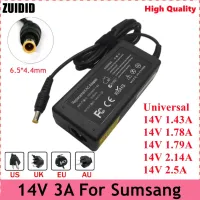 14V 3A 6.5x4.5mm AC Adapter Power Supply for Samsung LCD Monitor BX2235 S22A100N S19A100N S22A200B S22A300B S23A300B 1.78/1.79a