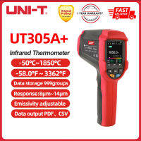 UNI-T UT305C เทอร์โมมิเตอร์อินฟราเรดดิจิตอล + UT305A + เลเซอร์เครื่องวัดอุณหภูมิอุตสาหกรรมไม่สัมผัส Pyrometer -50-2200องศา