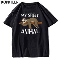 My Spirit Animal Is A Sloth Men T-Shirt Short Sleeve Cal Cotton O-Neck Harajuku Shirts Cartoon Funny T Shirts Vintage Shirt S-5XL