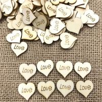 500PCS 20MM Wood Heart Love Blank Unfinished Discs Natural Crafts Wedding Party Ornaments Home Room Embellishments Decoration