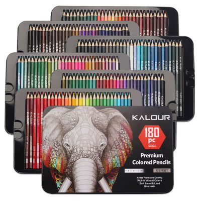 KALOUR 180 Color Pencil painting set, metal color lead art supplies 180 color Pearl Color lead