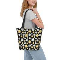 ▩♞№  Print Shopper Watercolor Floral Handbags Polyester Tote Student Shoulder