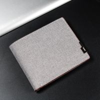 【CW】Men S Multifunctional Denim Wallet Leisure Travel Lightweight Portable Short Style All Match Male Credit Card Holder Coin Purse