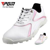 PGM Women Golf Shoes Waterproof Soft and Breathable Universal Outdoor Camping Sports Shoes Pink/Golden XZ016