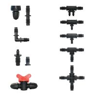 3/8 1/4 Garden Water Connector 8/11 And 4/7mm Hose Reducing Splitter Joint Irrigation System Hose Fitting Valve Barb Tee Join