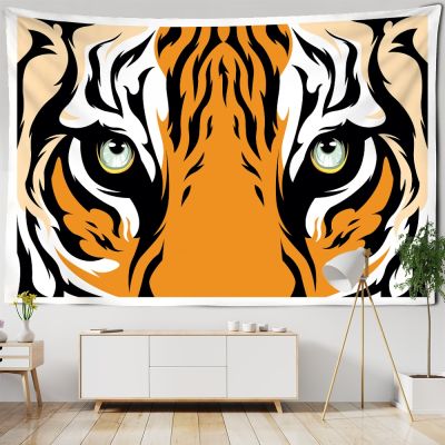 【CW】┋♀  Tiger Tapestry Cartoon Dorm Room Painted Wall Hanging Boho Jungle