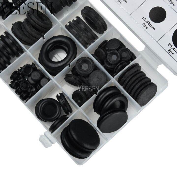125 Pieces Rubber Grommet Assortment Kit Electrical Conductor Gasket ...