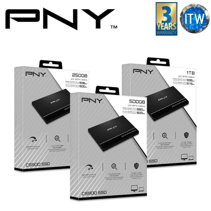 PNY CS900 1TB 3D NAND 2.5 SATA III Internal Solid State Drive (SSD) -  (SSD7CS900-1TB-RB)