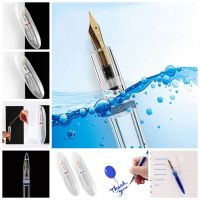 OCESDEP อะคริลิค ปากกาหมึกซึมโปร่งใส สะอาดสะอาด 0.38/0.5มม. ปากกาประดิษฐ์ตัวอักษร ภาพวาดเพ้นท์ ปากกาเซ็นชื่อ ของขวัญสำหรับนักเรียน