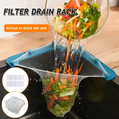 Kitchen Sink Filter Sets Triangle Rack Strainer Bags Leftovers Sink Mesh Trash Gadget Set Drainage Accessories Drain Waste Bins
