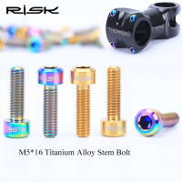 6PCS M5x16mm Titanium Stem Fixing Bolts For Bike MTB Bicycle Stem Screws Fixed Bolts Bike Cycling Parts 3 Colors