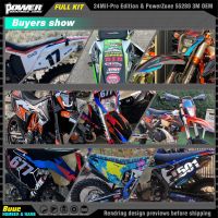 Powerzone Custom Team Graphics Backgrounds Decals 3M Stickers Kit For Honda 19-21 CRF 125F 001