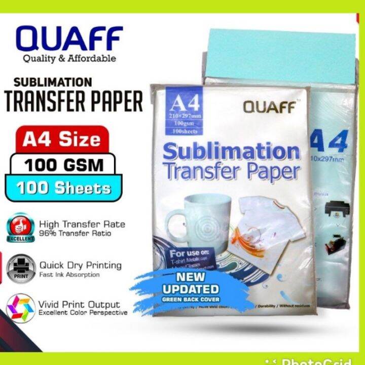 Hot QUAFF SUBLIMATION TRANSFER PAPER A4 SIZE 210x297mm Lazada PH