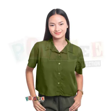 Buy Army Green Shirt For Women online | Lazada.com.ph