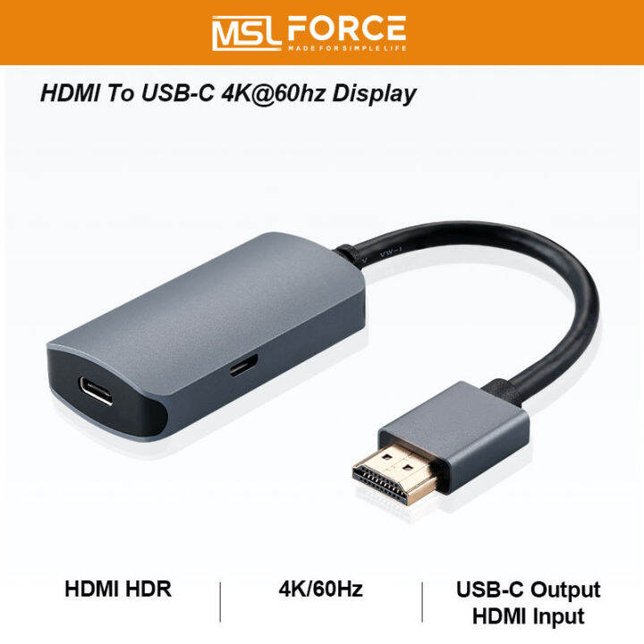HDMI Male Input to USB C Female Output Video Audio Converter UHD4K60Hz