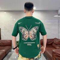 【July hot】 2023 summer new niche designer butterfly printed T-shirt ins light luxury short sleeves