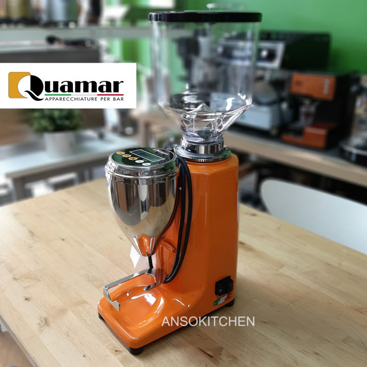 Quamar รุ่น M80E สีส้ม เครื่องบดเมล็ดกาแฟ ดิจิตอล (Grind on Demand) 420วัตต์ จากอิตาลี Coffee Grinder เครื่องบดกาแฟ