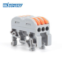 40Pcs 222-213 Fast Wire Cable Connector 222 213 6 Pin การเชื่อมต่อ Push-In Compact Splicing Plug DIN Rail Feet Terminal Block