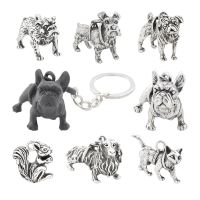 1 Piece 7 Style French Bulldog  Dachshund Schnauzer Pug English Bulldog Dog Cat Key Chains Keychains Keyrings Pet Jewellery Key Chains