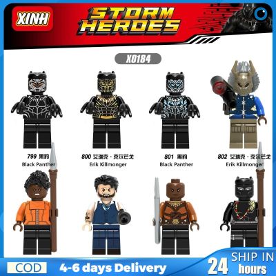 เสือดำ Minifigures Erik Killmonger Okoye บล็อกตัวต่ออเวนเจอร์ส DC Kids Toys