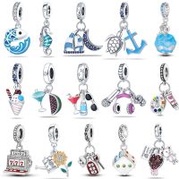 ❁ 925 Sterling Silver Car Key Pendant Warm Home Watermelon Pendants Fit for Original Pandora Bracelet S925 Best Gift Jewelry Bead