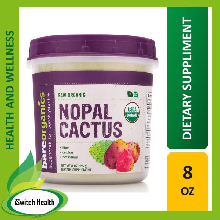 Bareorganics Usa Imported Raw Organic Nopal Cactus Powder 8oz 227g