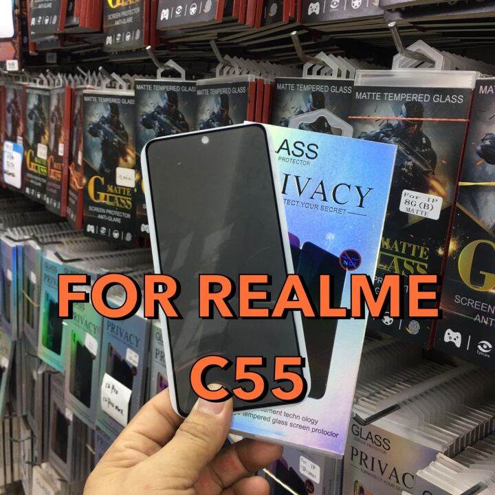 realme-c55-10t-c53-c51privacy-glass-ฟิล์มกระจกนิรภัยกันรอยแบบเต็มจอ-ฟิล์มกันมอง-privacy