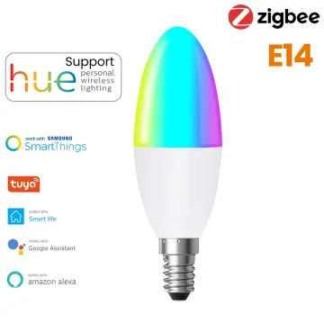 WiFi Smart Bulb RGB+W+C LED Candle Bulb 5W E14 Dimmable Light Phone APP  SmartLife/Tuya Remote Control Compatible with Home Tmall Elf for Voice  Control, 1 pack 
