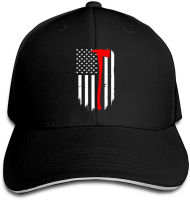 Thin Red Line Firemans Axe American Flag Men Cotton Classic Baseball Cap Adjustable Size