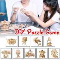 DIY 3D Wooden Natural Puzzle Game Assembly Model Building Toy Gift For Children