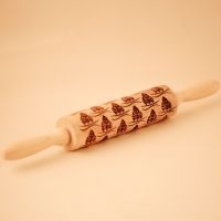 Arjmide Three Leaf Embossed Rolling pin with Pattern Baking Tools Embossing Leaves Cookie Tools For Kitchen Tools ZM058 Bread  Cake Cookie Accessories