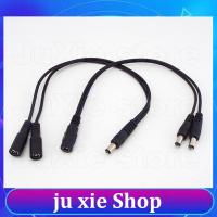 JuXie store DC 1 male Female to 2 male way Male female cable 5.5x2.1mm Power Splitter connector Plug extension cord for CCTV LED strip light