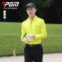 PGM YF492 Golf Men Long Sleeve Summer Sun Protection Cooling Polyester Fiber + Spandex T-Shirts Quick Dry UV-Proof Tops M-XXL