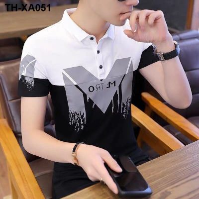 ✠✠ The new 2022 mens short sleeve T-shirt half the xia han edition fashion popular logo summer clothes men on polo