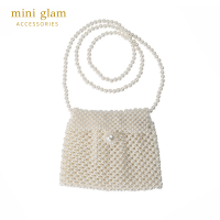 Miniglam Grace White Pearl Crossbody Bag - M กระเป๋าสะพายไข่มุกขนาดกลาง