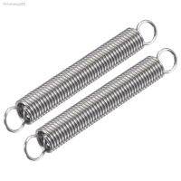 uxcell 2pcs 1.5mm Wire Dia 12mm OD 60mm-100mm Free Length Extended Compression Spring 8.6Lbs Load Capacity Silver